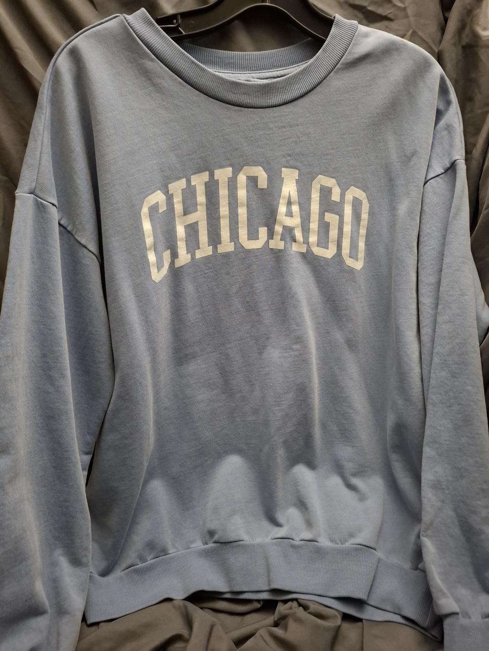 Women’s Bixby Oversized Chicago Crewneck Sweatshirt - Light Blue - Picture 2 of 11